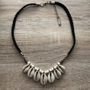 Cowry black band necklace